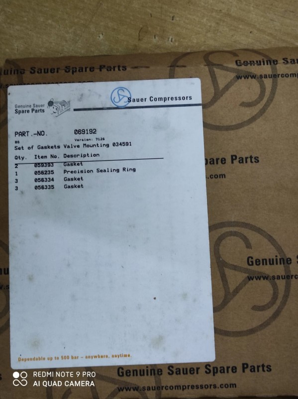 Set Of Gaskets Valve Mounting 034591 | Brand New |