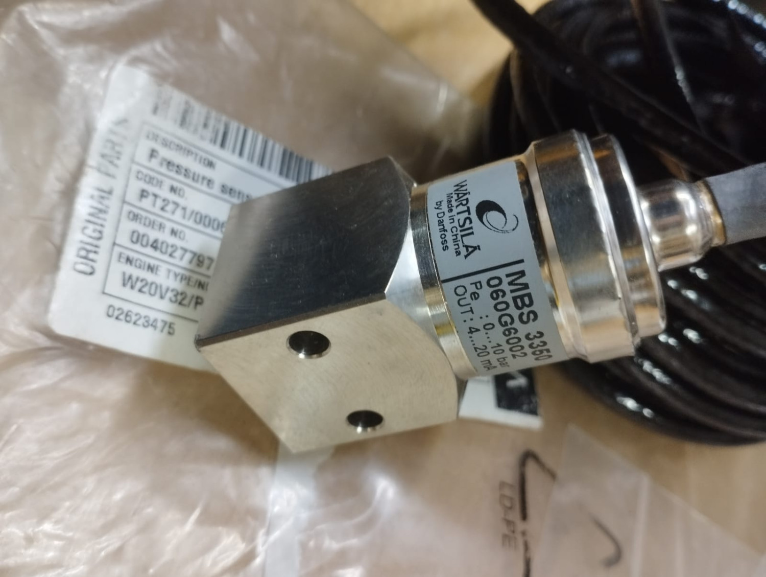 Wartsila Pressure Sensor PT271, W20V32/PAAE221860 | Brand New |