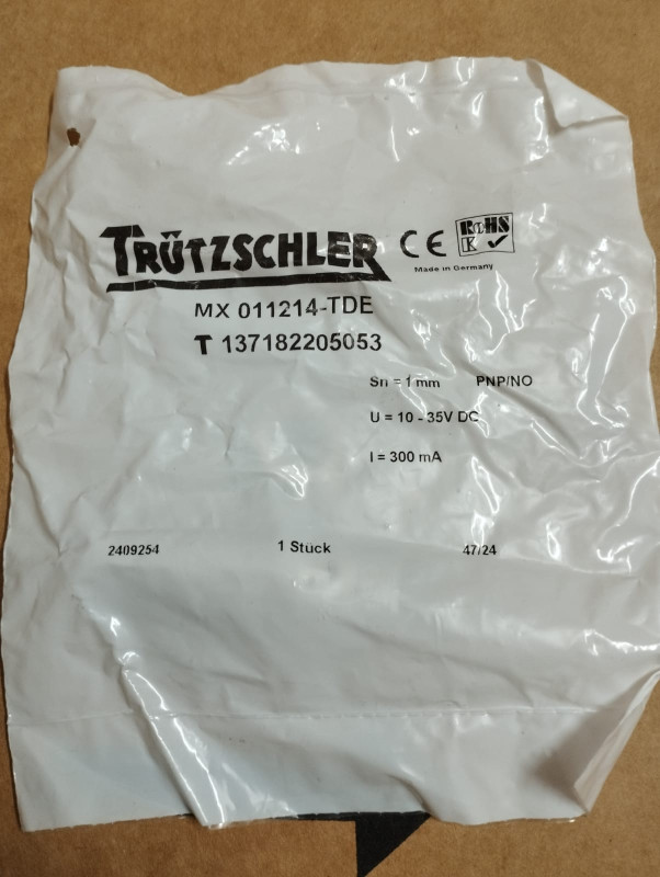 Trützschler Inductive Proximity Sensor MX 011214-TDE | Brand New |