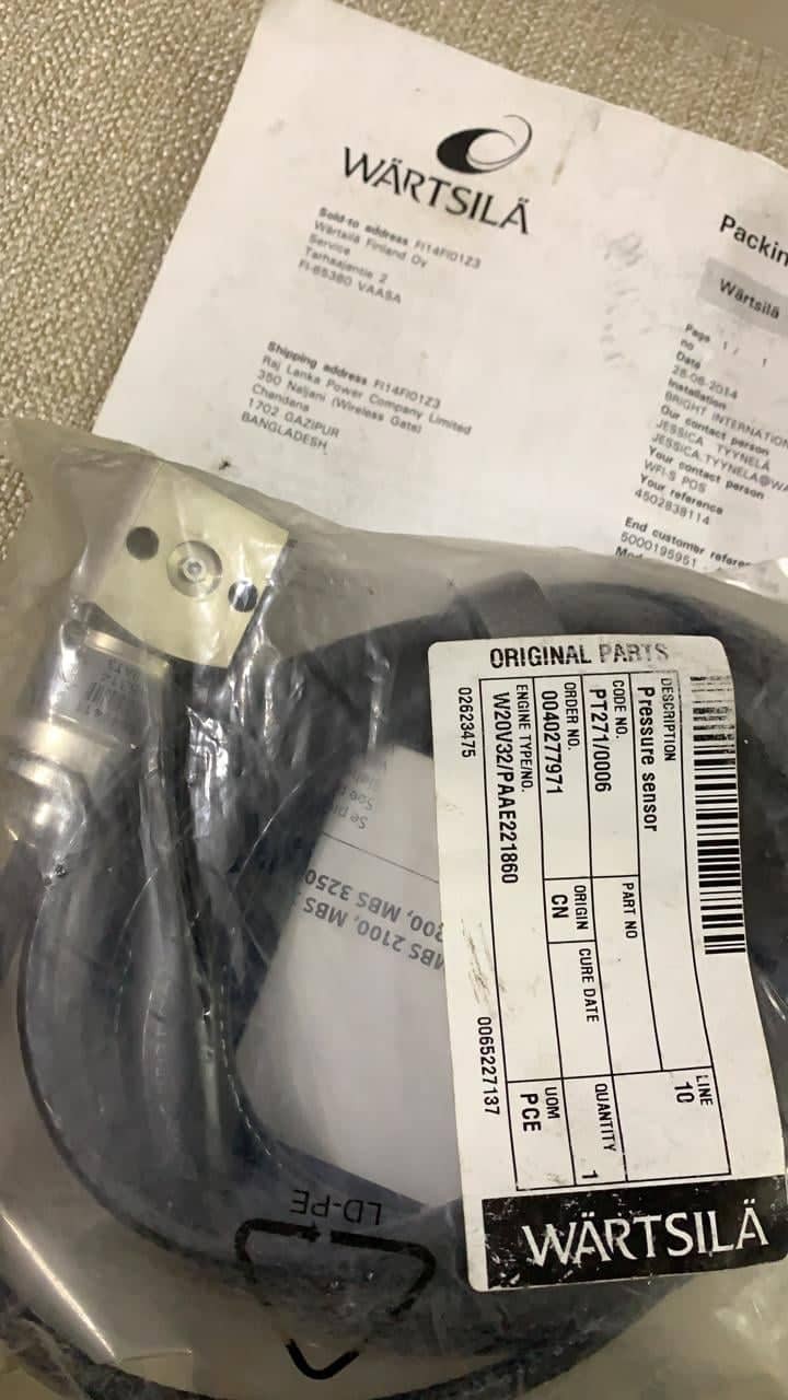Pressure Sensor | PT271 | Wartsila W20V32 |  MBS 3350 | Brand New |