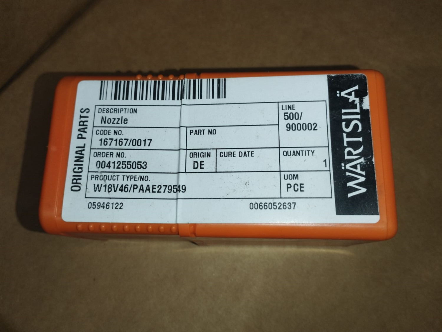 Wartsila Nozzle W18V46/PAAE279549, 167167 | Brand New |
